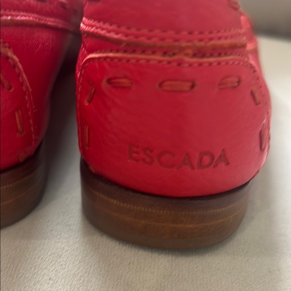 Escada Red Leather Loafers - Picture 8 of 9